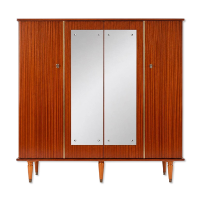 Armoire palissandre, miroirs & laiton doré — style Art Déco