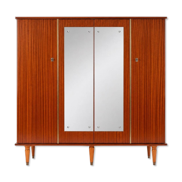 Armoire palissandre, miroirs & laiton doré — style Art Déco