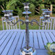 Silver-plated metal chandelier with 5 arms