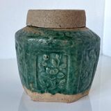 Pot à gingembre couvert en terre cuite glaçurée. Travail ancien de Chine du Sud ou du Vietnam.