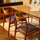 Lot de 4 chaises vintage scandinaves en chêne année 60  Ref. Marcel.