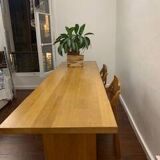 Grande table à manger en chêne brut technicraft