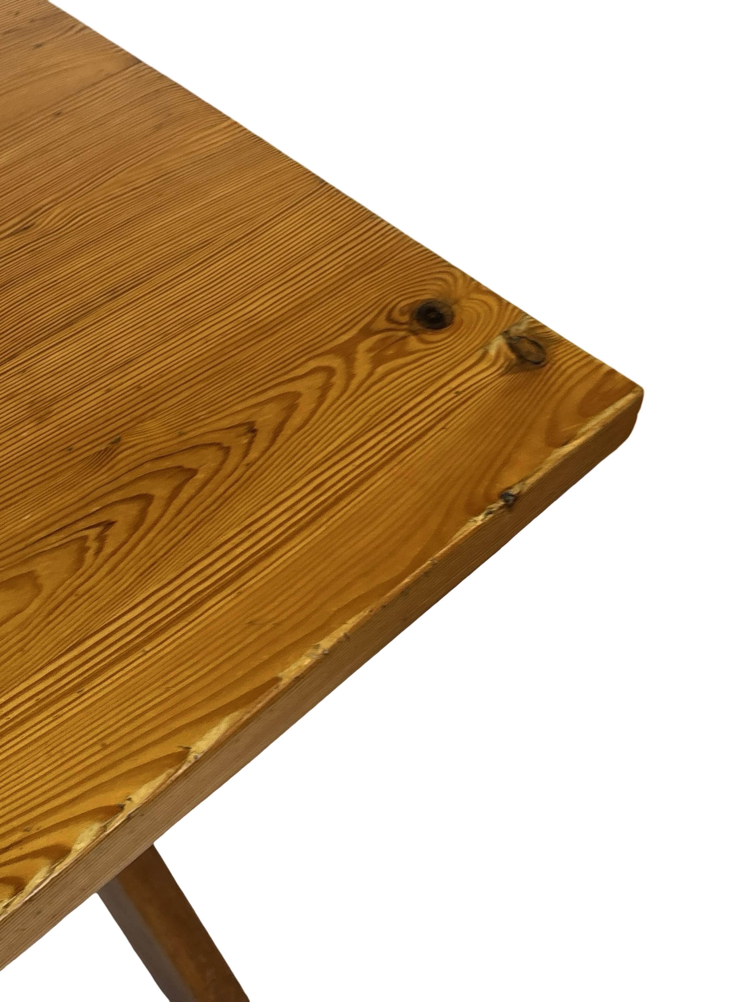 Vintage Dining Table Pinewood 60's Minimalist Dining Table