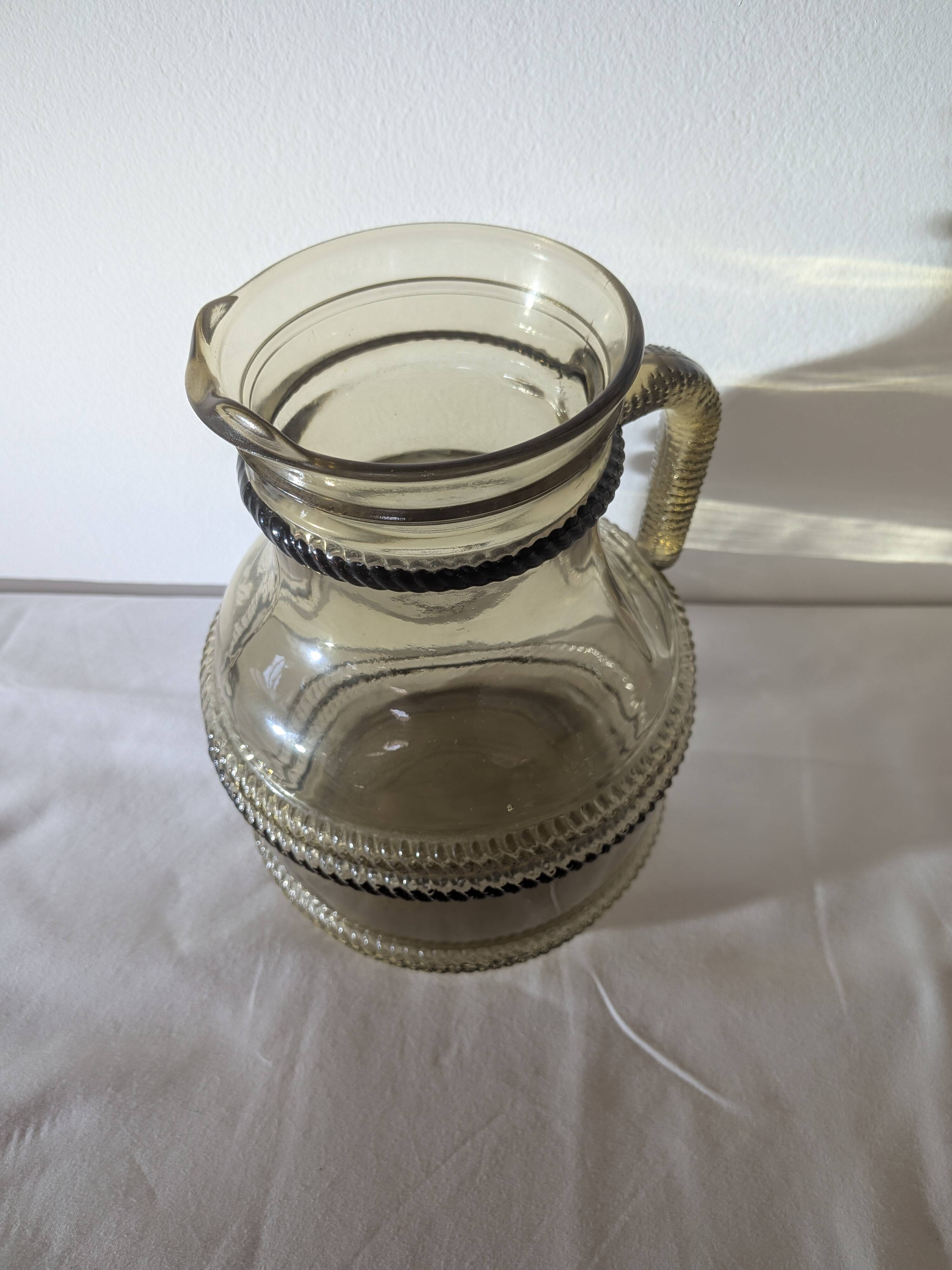 Vintage smoked glass carafe