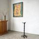 Large wrought iron floor candlestick, folk art, around 1900