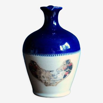 Blue and cream two-tone stoneware jug