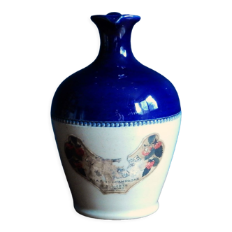 Blue and cream two-tone stoneware jug