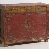 Ancienne armoire rouge à deux portes (c.1900) #16