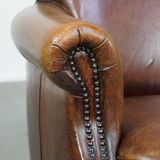 Set of 2 sheepskin leather armchairs