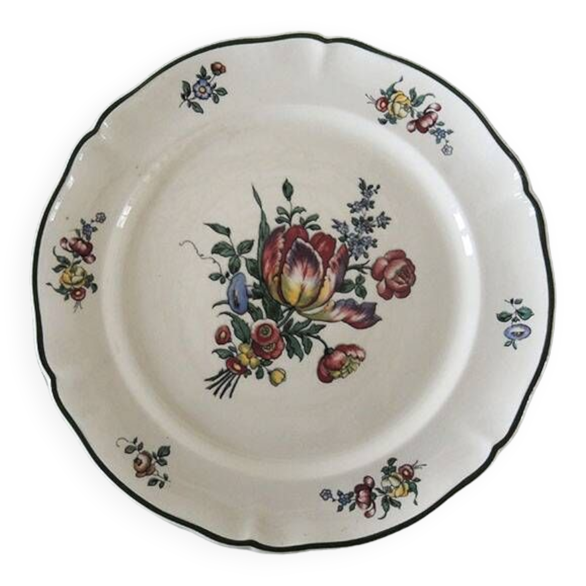 Old Villeroy & Boch Earthenware Compotier - 1562 - Peony