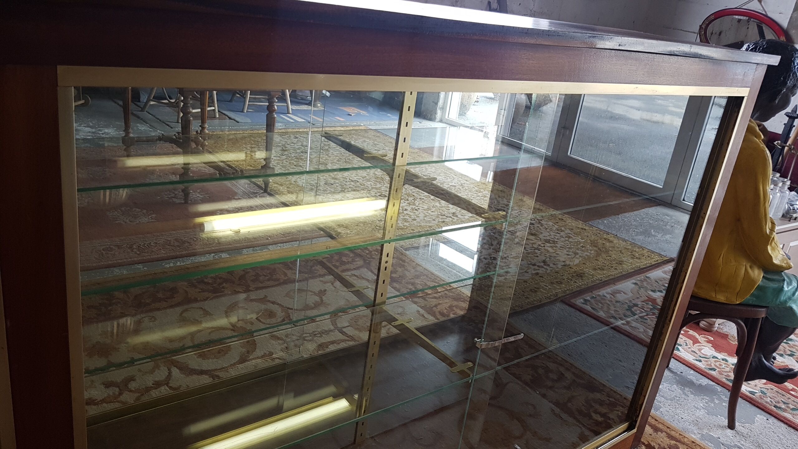 Glass and wood display case