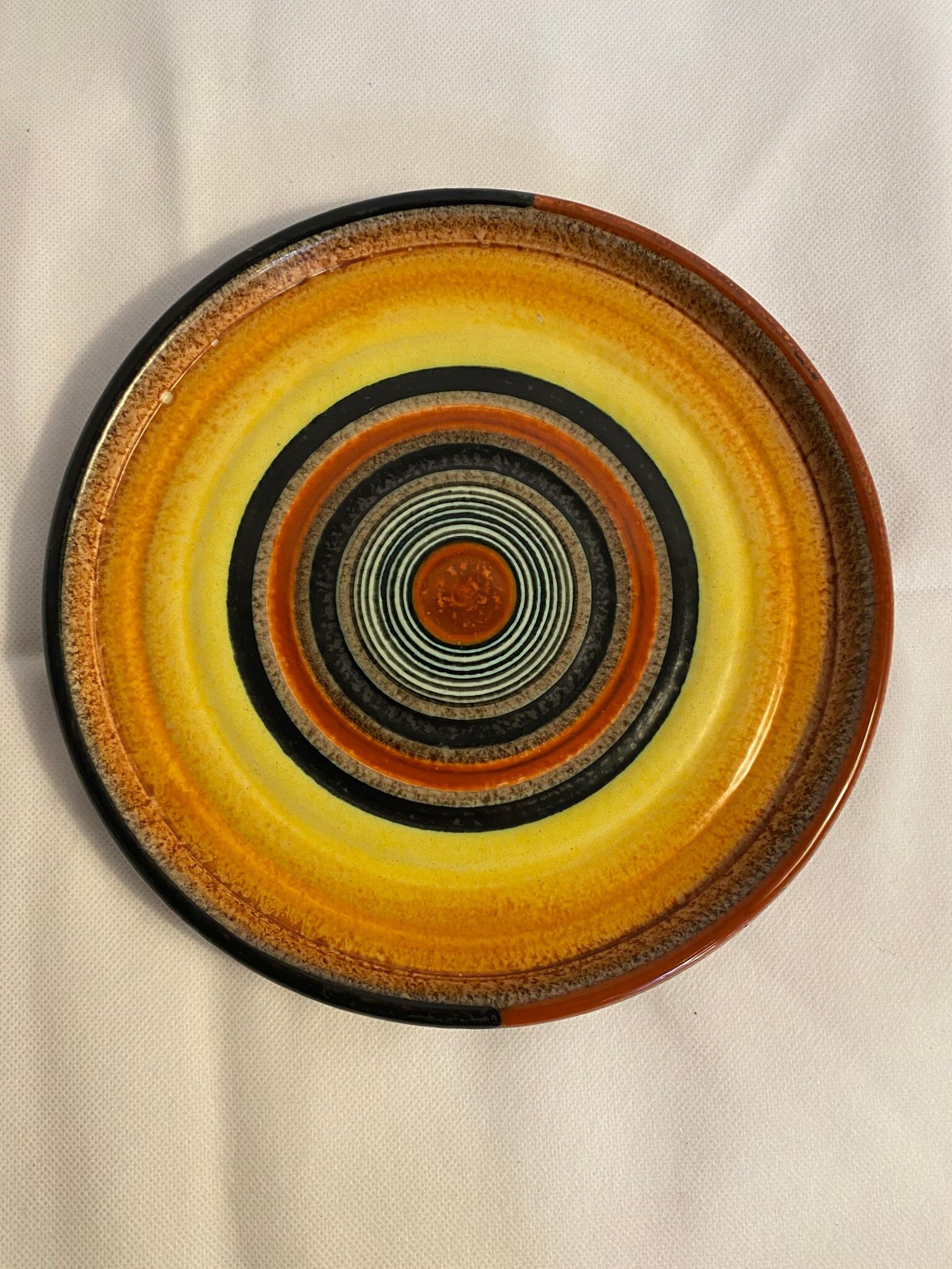 Polychrome circular dish MGA Tullio d'Albisola (Tullio Mazzotti)
