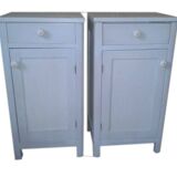 Vintage German blue painted nightstands, 1950s, set of 2