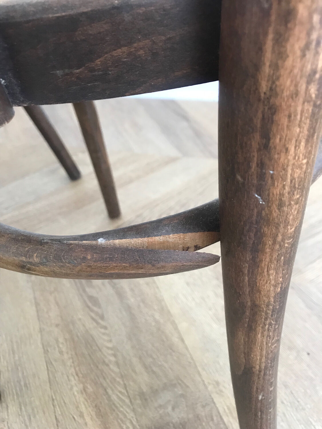 Lot 4 chairs ZPM Radomsko 1960 in canning and wood