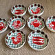 Lot de 8 assiettes creuses peintes à la main