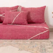 Moroccan cotton pink rug for the floor.