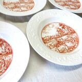 6 vintage white Augusty porcelain soup plates in very good condition.
