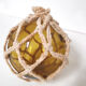 Set of 2 marine floats yellow and green ball glass and rope
