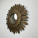 Miroir vintage doré sunburst
