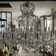 Chandelier 35 Murano glass lamps and crystal tassels D120cm