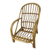 Audoux Minnet rattan lounge chair - 1960s