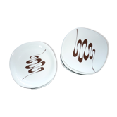 Set de 6 assiettes plates du service Slalom en porcelaine 70s