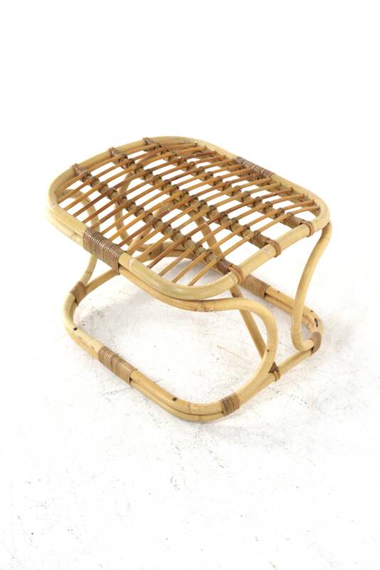 Rattan Footstool - mid century modern - japandi