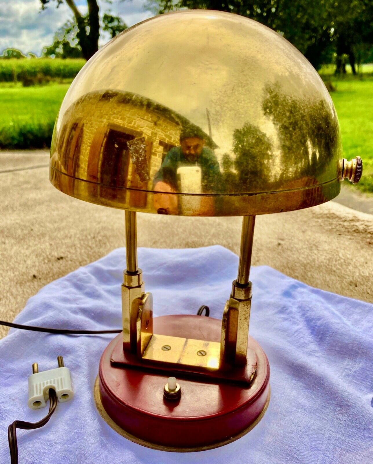 Desk lamp art deco modernist bauhaus gilded metal and bronze or gilded brass