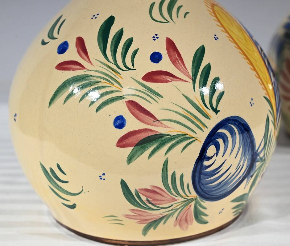 Pair of Earthenware Vases, Henriot Quimper – Mid 20th Century