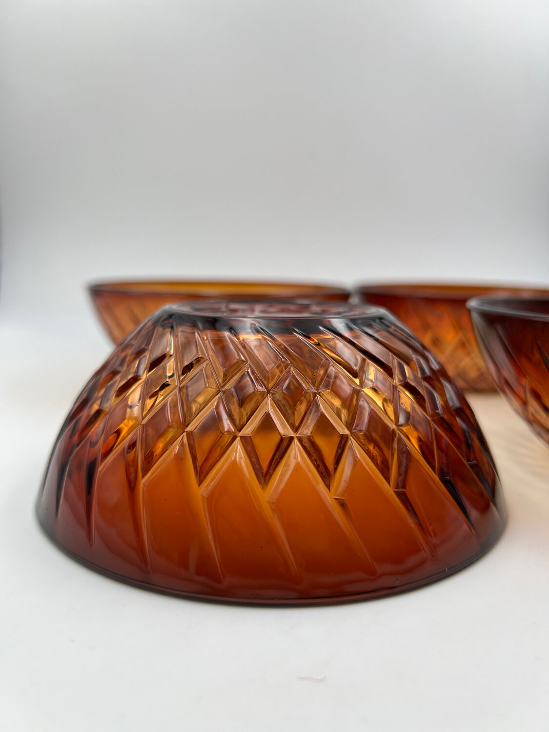 Amber glass bowls worked