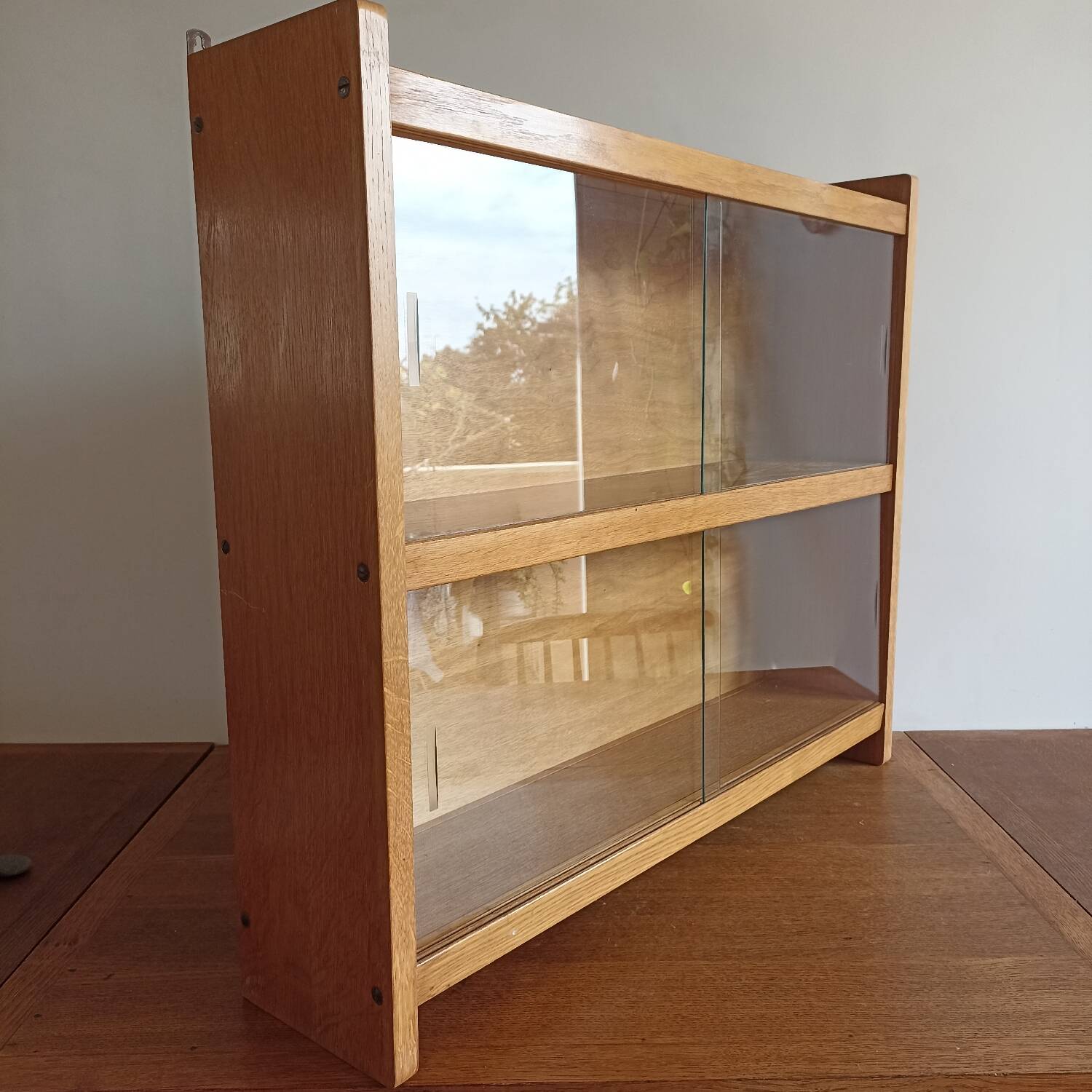Vintage oak display cabinet