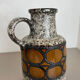 Vase de sol multicolore en poterie fat lava 408-40 fabriqué par scheurich, années 1970
