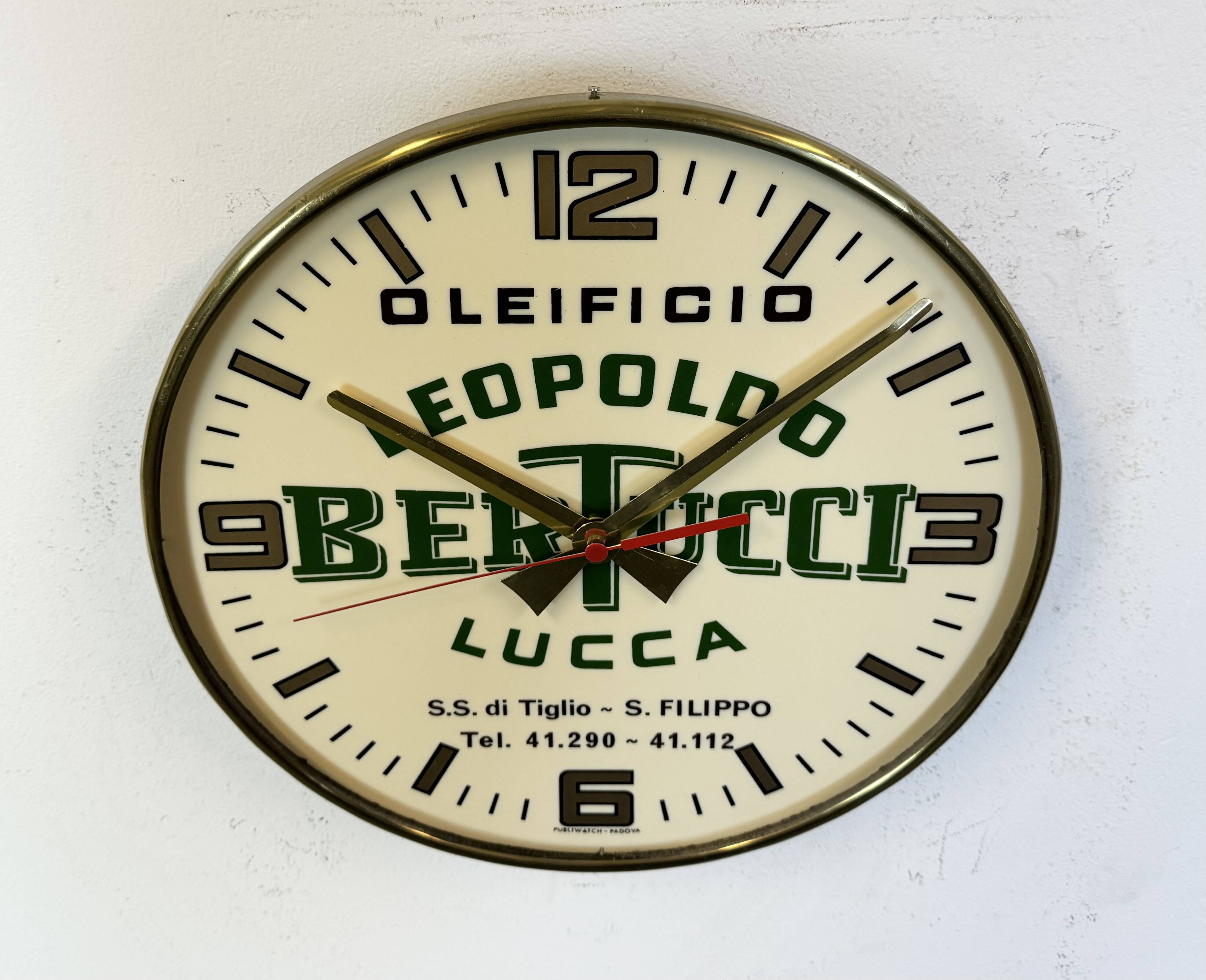 Vintage italian advertising wall clock, 1970s