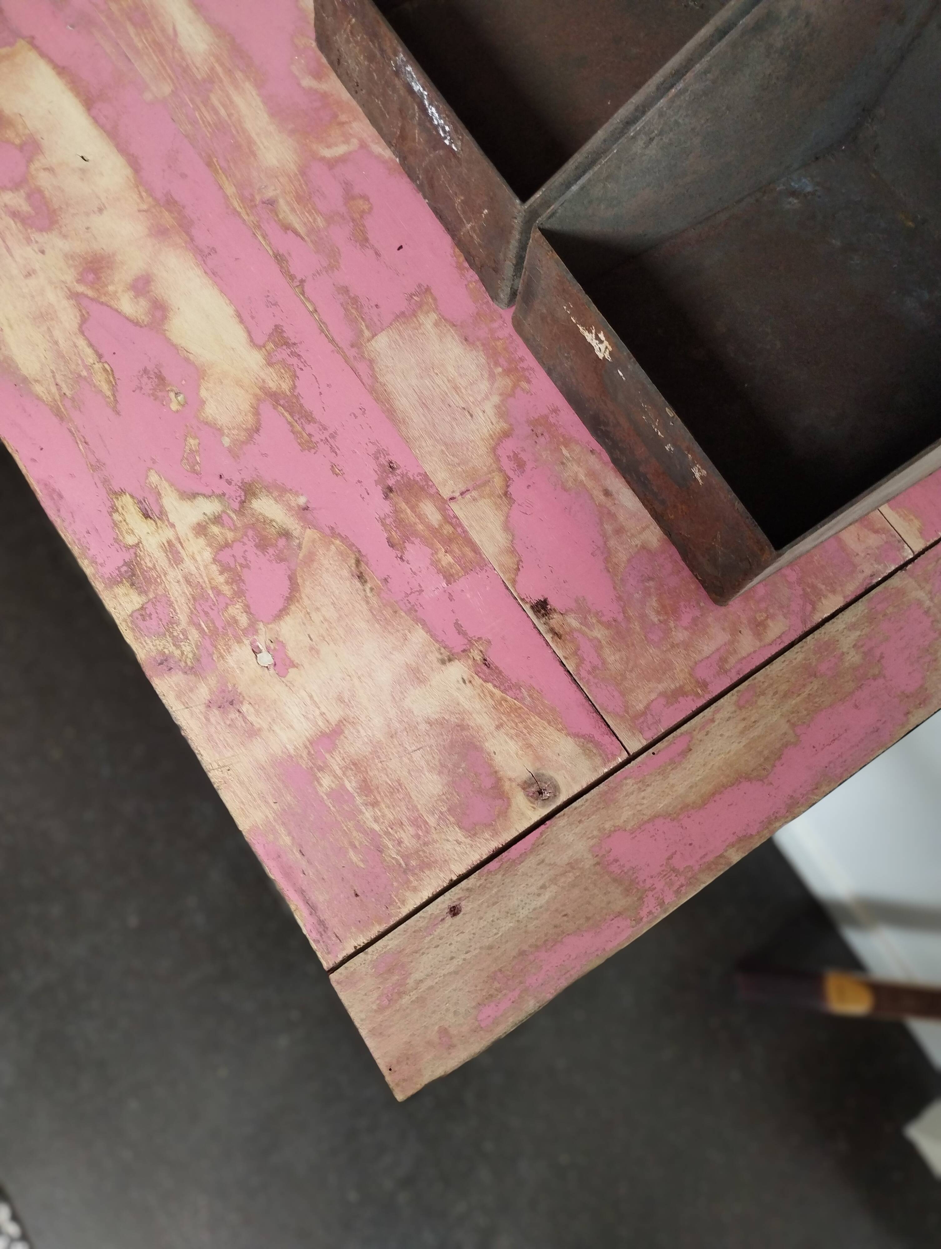 Table d'atelier, console vintage