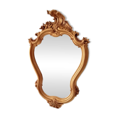 Miroir rocaille vintage en résine dorée