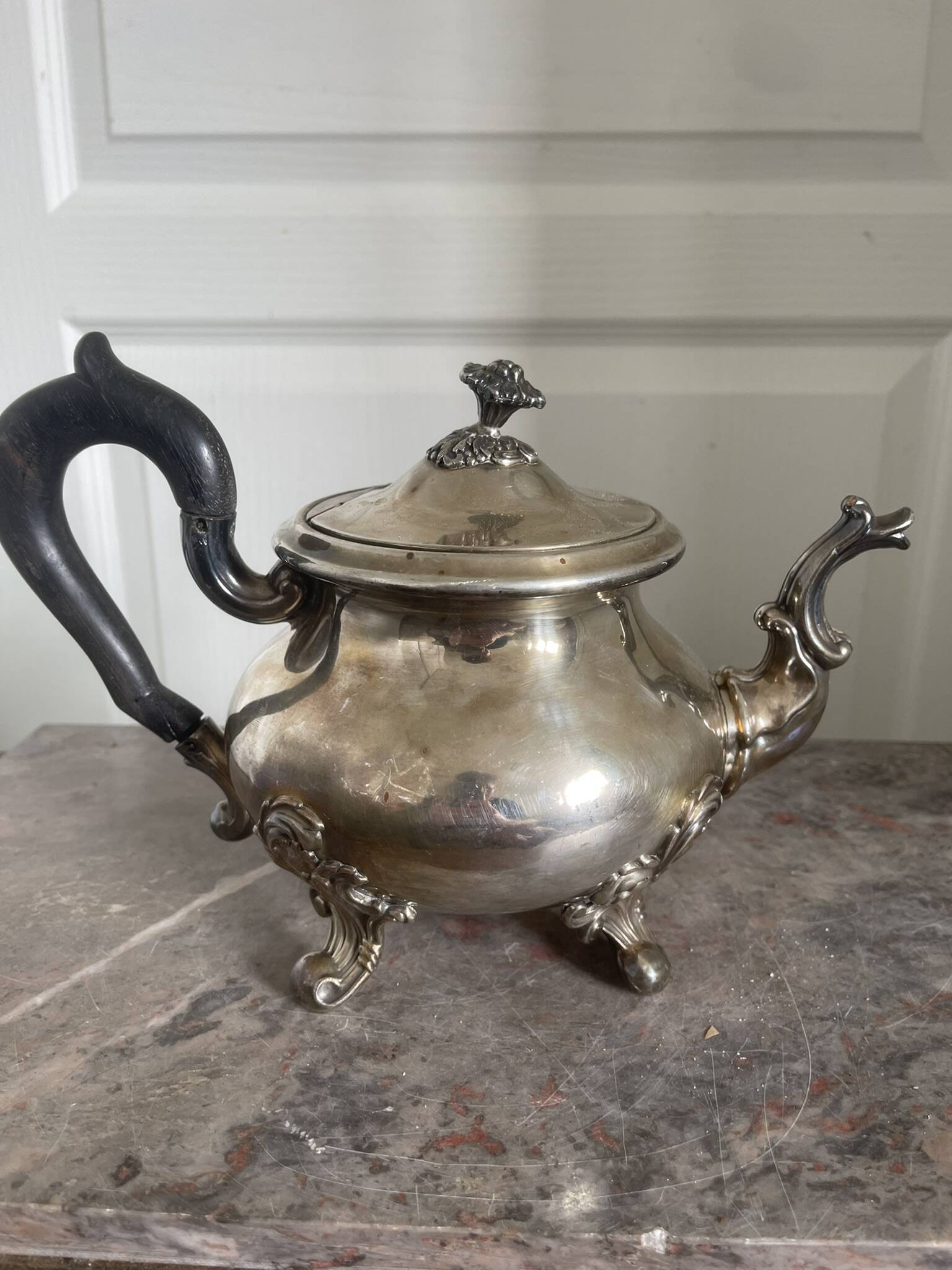Antique Silver-Plated Victorian Teapot