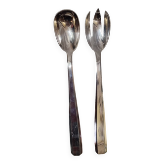 Art Deco silver salad servers