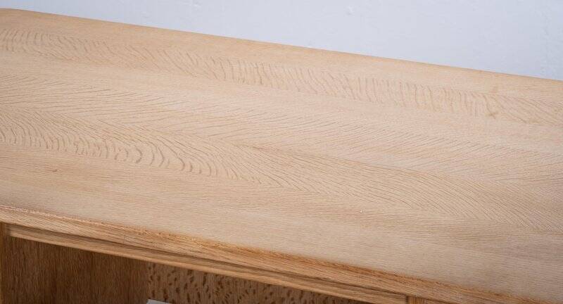 Brutalist Oak Desk by Henning Kjærnulf, Denmark, 1960s