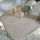 Old patinated coffee table and curved feet