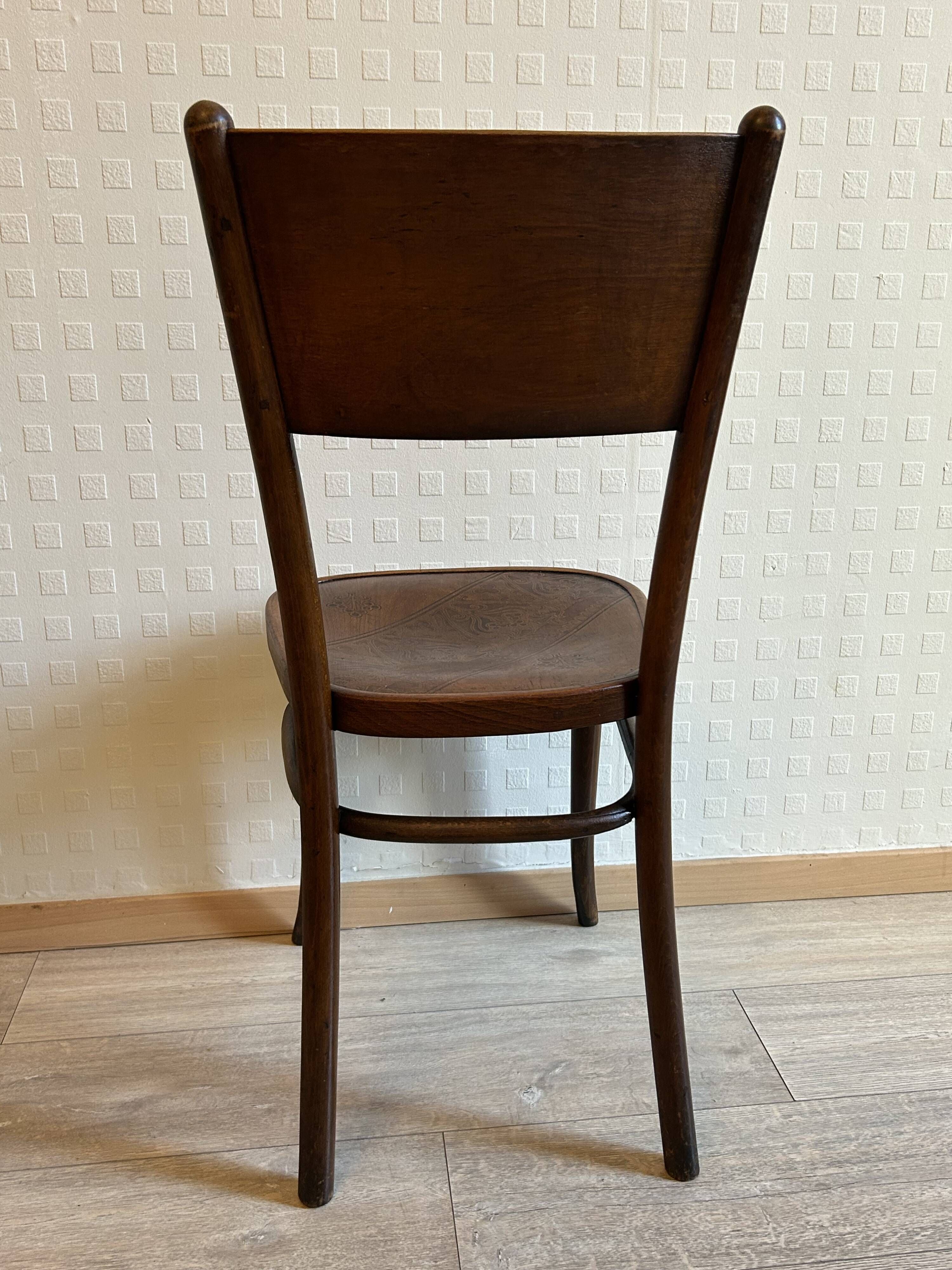 6 antique chairs Jacob & Josef Kohn – Vienna – Decorated bent wood – Style
