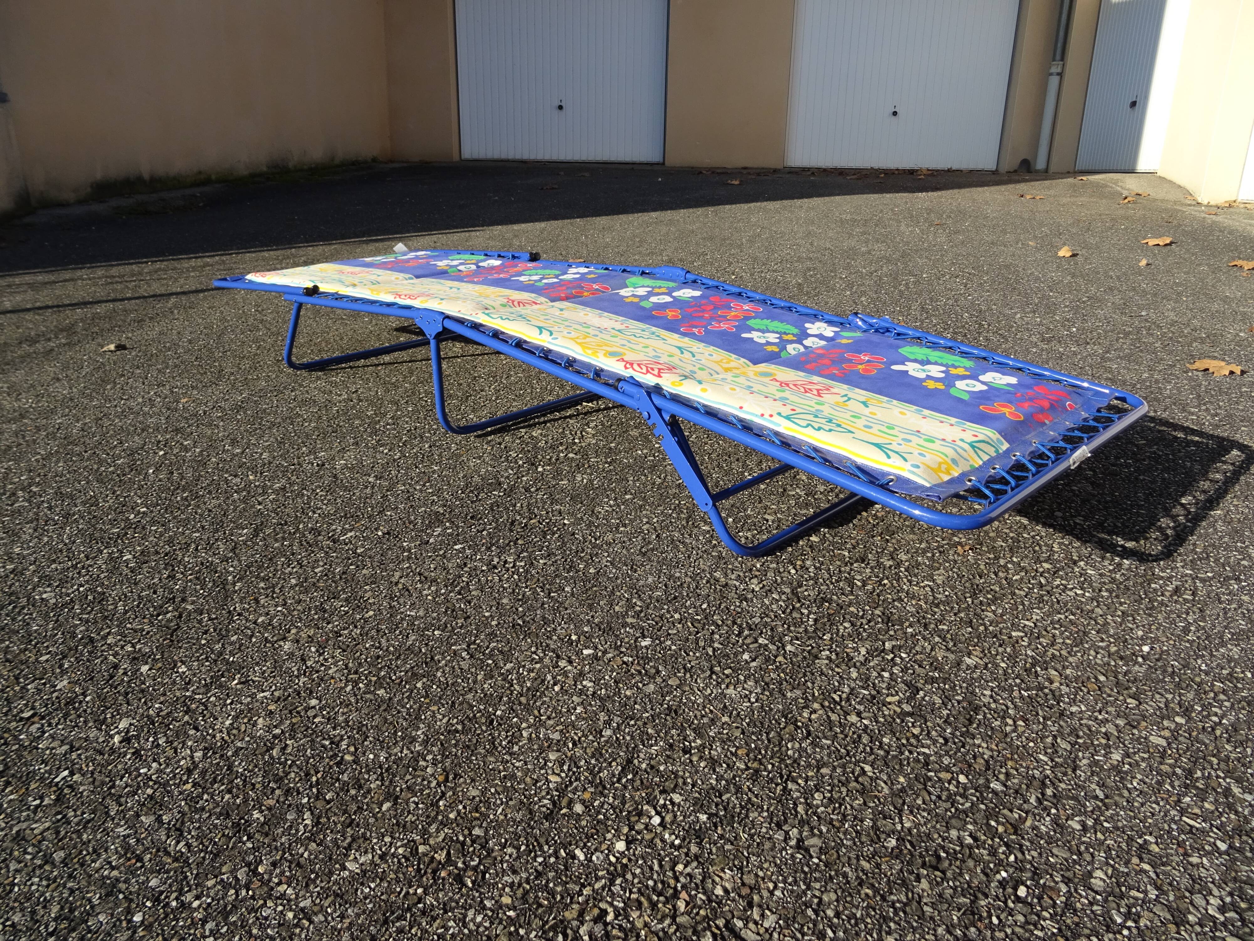 Pair of vintage lafuma sun loungers
