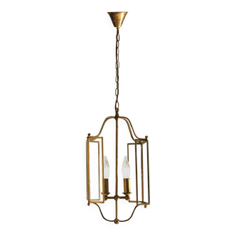 Brass and glass lantern suspension type