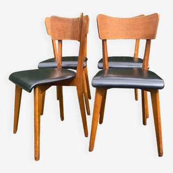 Série de 4 chaises vintage des années 50-60
