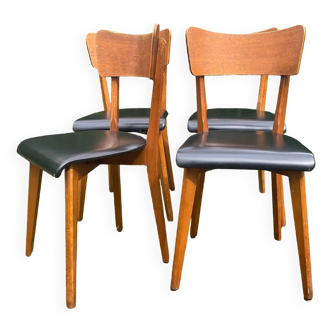 Series of 4 vintage chairs from the 50s and 60s