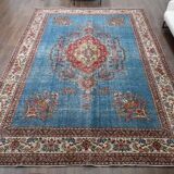 Blue Handmade Persian Vintage Rug 274x370 cm