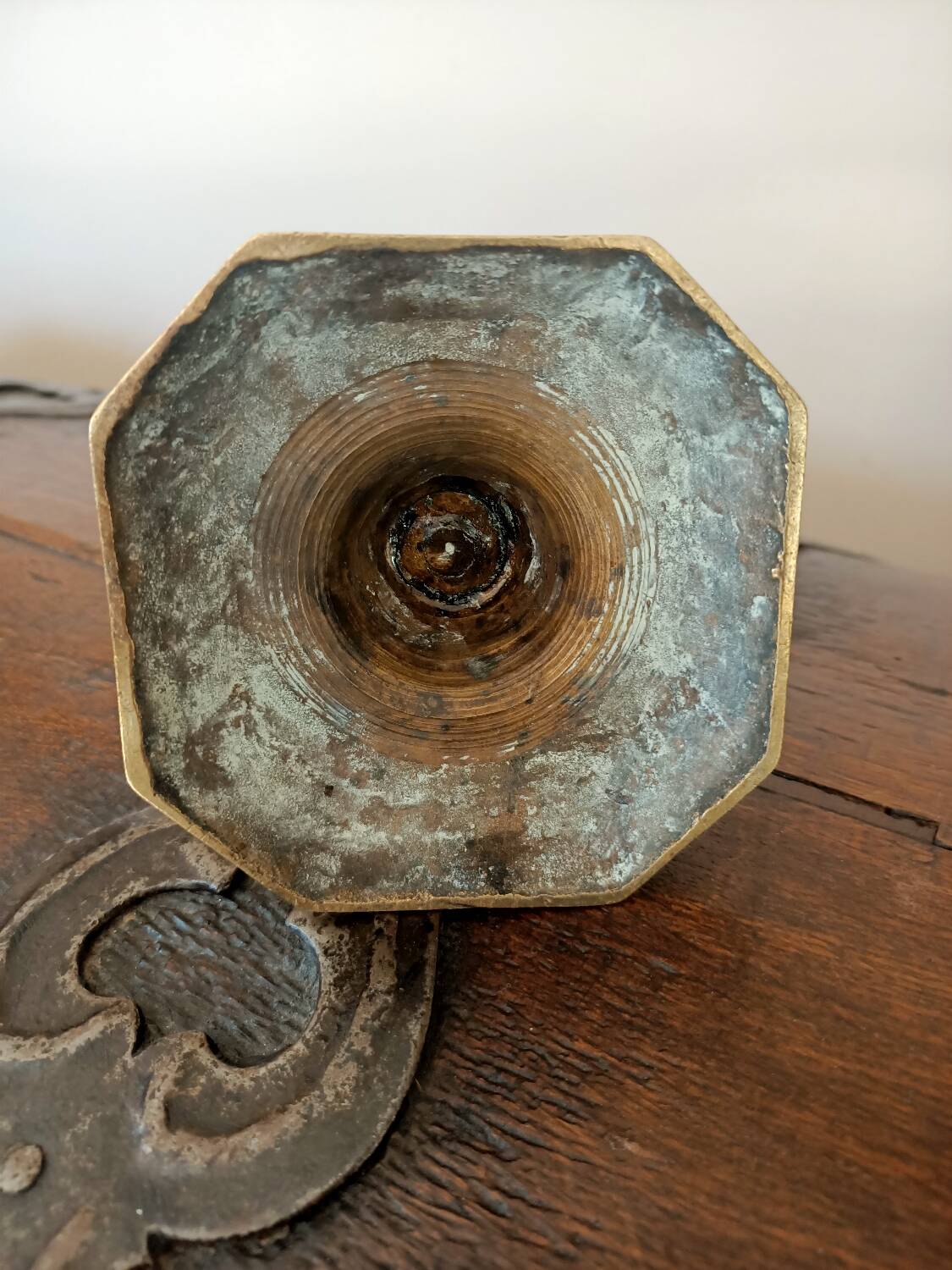 Antique bronze candlestick