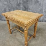 Antique pine table, folding and rotating