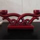 Two-spoke glazed ceramic chandelier