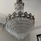 Hot air balloon chandelier in silver bronze and crystal tassels