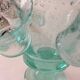 Service en verre soufflé bullé vert d'eau – Coupe sur pied, 5 tasses et louche